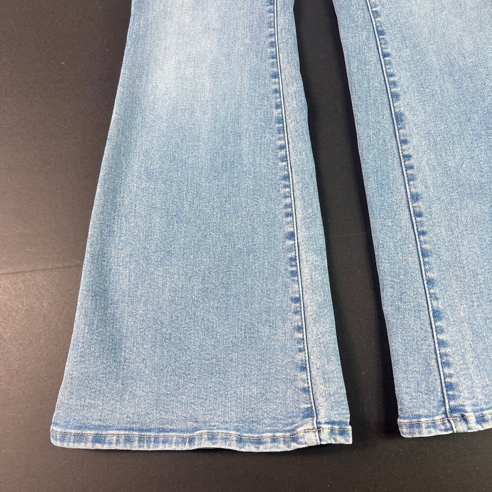 American Eagle Jean Women 26x30* Super High Rise Flare Blue Stretch Denim Tag 2R - Picture 6 of 16